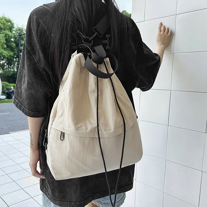 GOBLIN SHARKS 1759 Nylon Backpack Unisex White/Black-4
