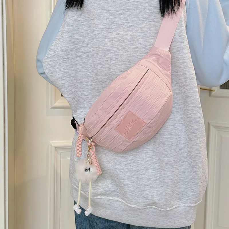 GOBLIN SHARKS 1759 Nylon Sling Bag Trumpets Unisex White/Pink/Yellow/Khaki-9