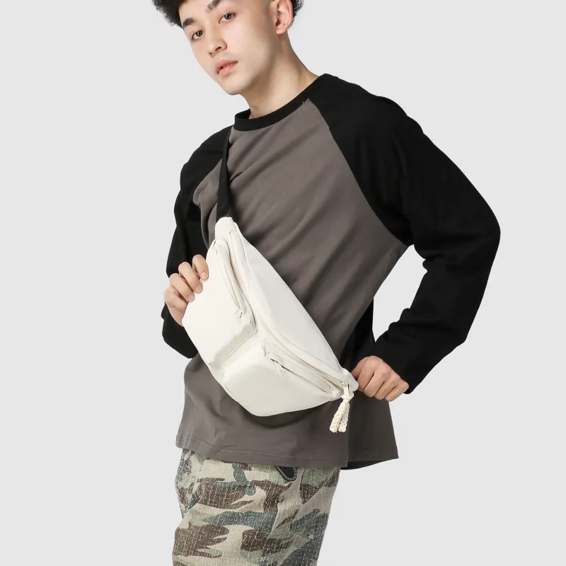 GOBLIN SHARKS 1759 Nylon Fanny Pack Regular Unisex Ecru/Black/Khaki-2