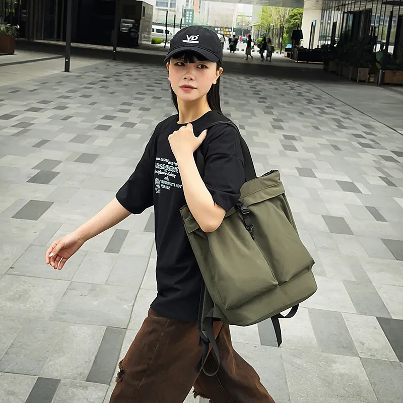 GOBLIN SHARKS 1759 Nylon Backpack Double Shoulder Bag Regular Unisex Multicolor-17