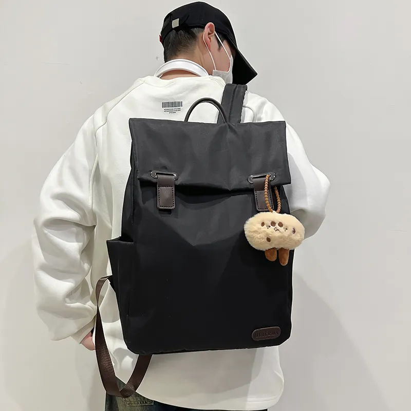 GOBLIN SHARKS 1759 Nylon Backpack Large Size Unisex Khaki/Black/Pink-10