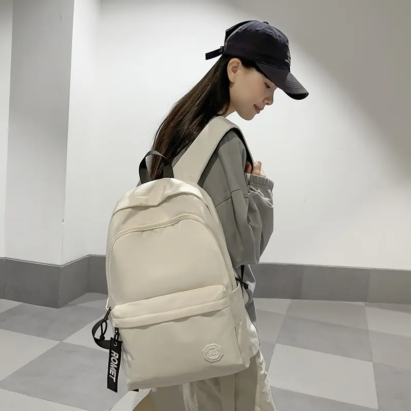 GOBLIN SHARKS 1759 Nylon Backpack Large Size Unisex White/Black/Khaki/Gray-5