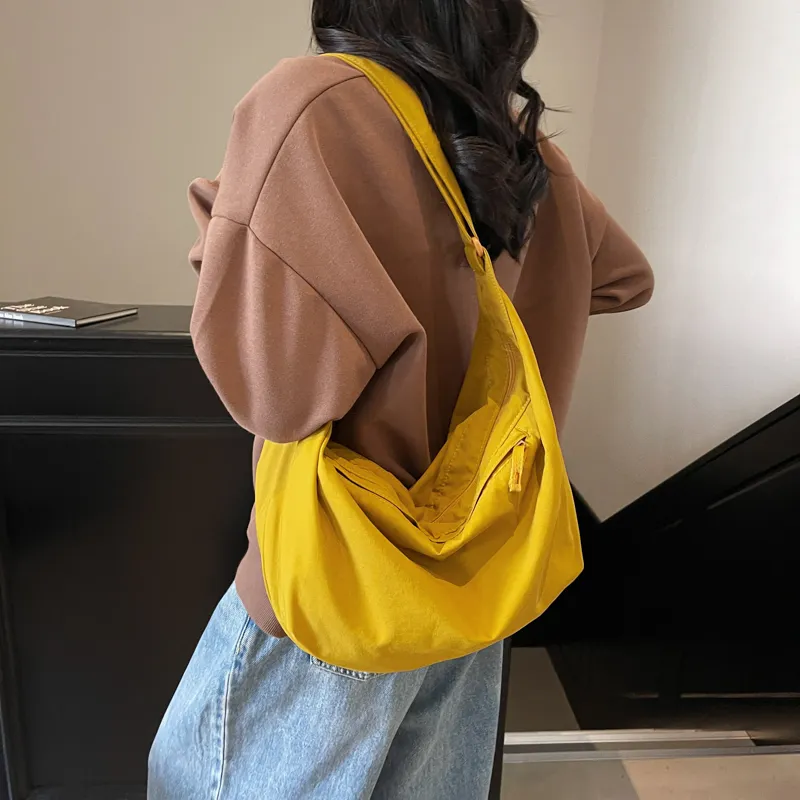 GOBLIN SHARKS 1759 Fabric Dumpling Bag Shoulder Bag Unisex Ecru/Black/Yellow/Pink/Purple-16