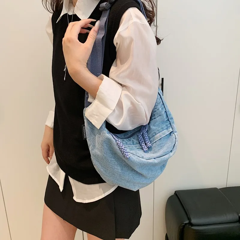 GOBLIN SHARKS 1759 Denim Shoulder Bag Regular Unisex Black/Blue-7