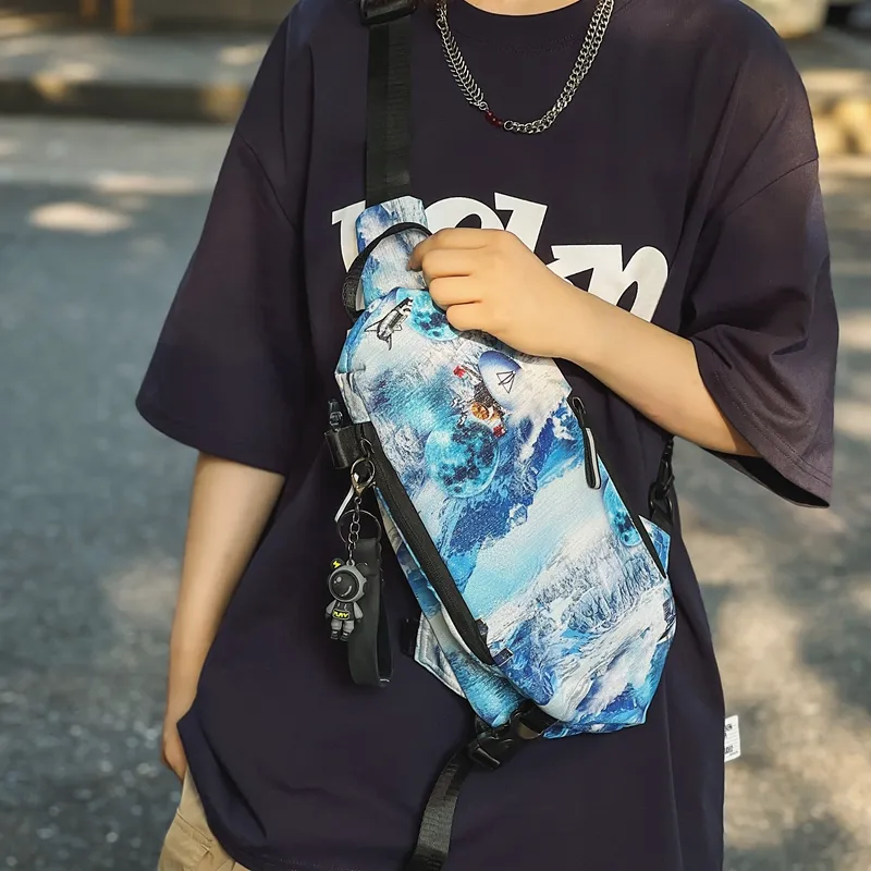 GOBLIN SHARKS 1759 Nylon Sling Bag Unisex White/Black/Gray/Green/Planet Black/Planet White-29