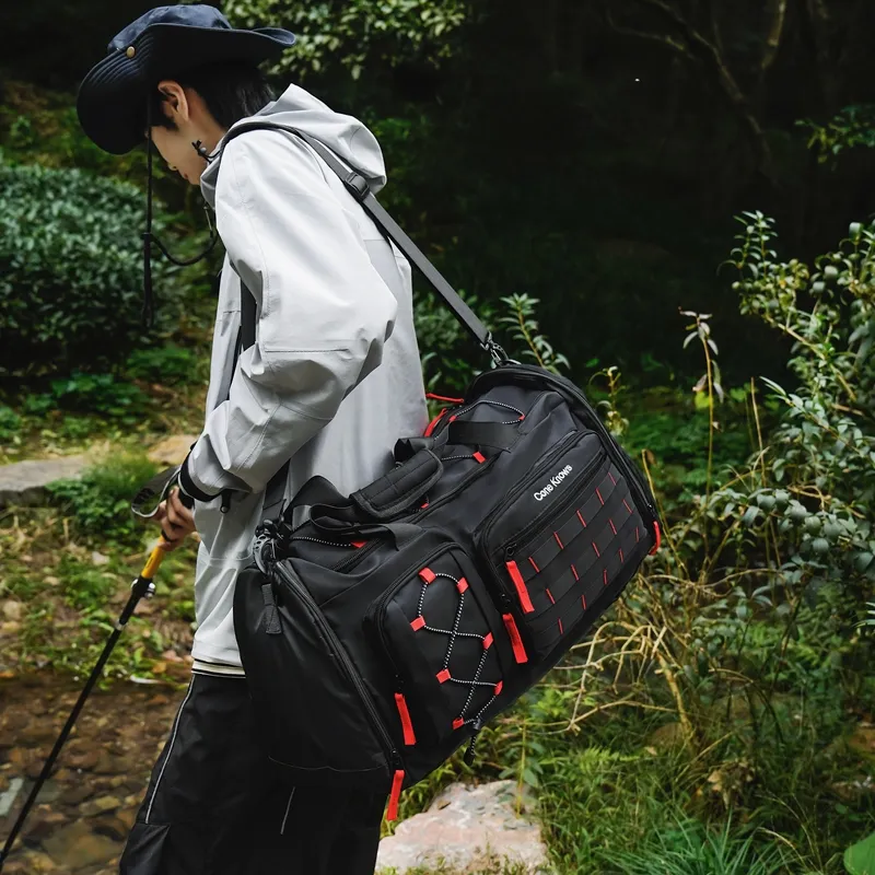 GOBLIN SHARKS 1759 Nylon Gym Bag Unisex Gray/Army Green/Black Red/Pure Black-13