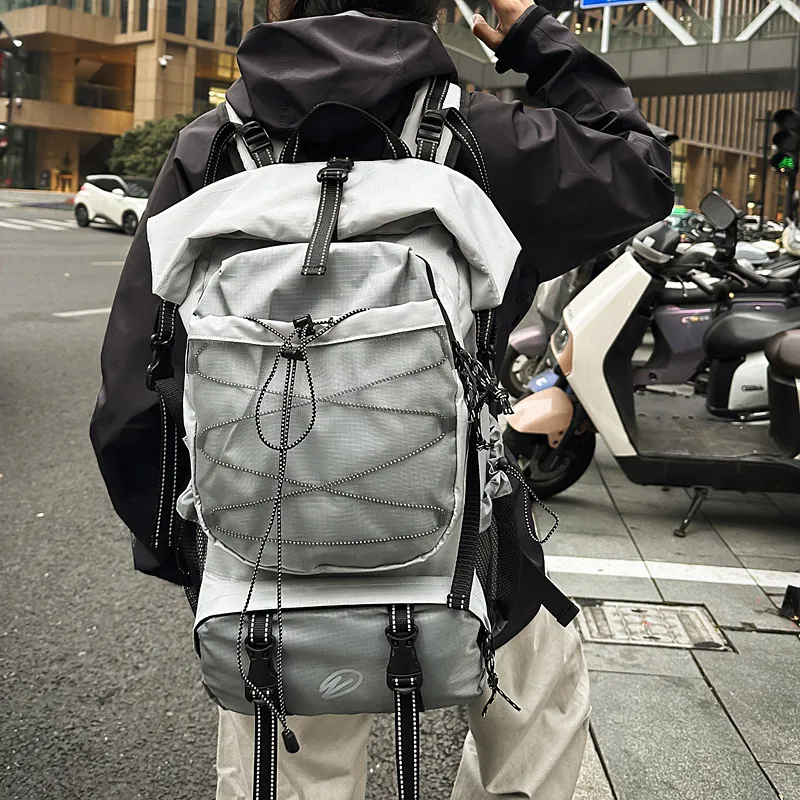 GOBLIN SHARKS 1759 Nylon Backpack Unisex Black/Gray-10