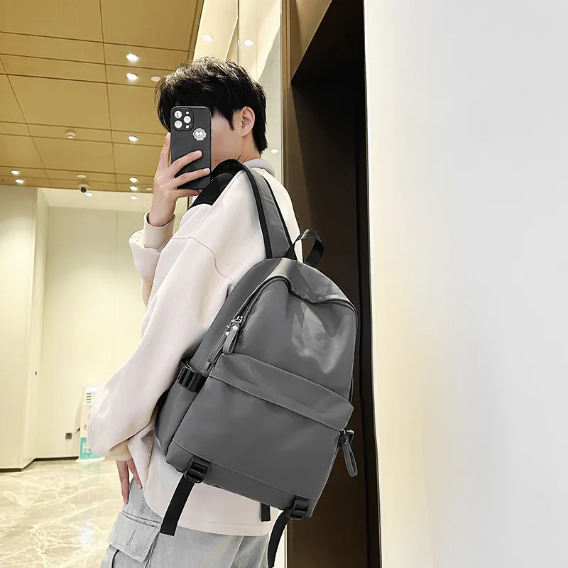GOBLIN SHARKS 1759 PU Backpack Large Size Unisex Gray Black/Green/Red-4