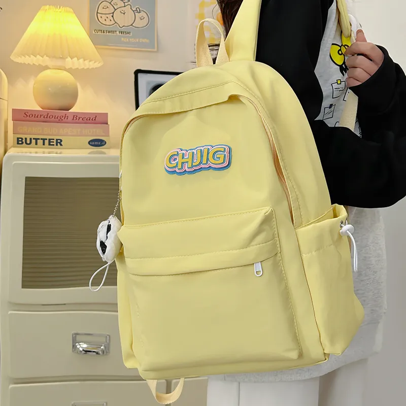GOBLIN SHARKS 1759 Nylon Backpack Regular Unisex Black/White/Yellow/Pink/Blue-9
