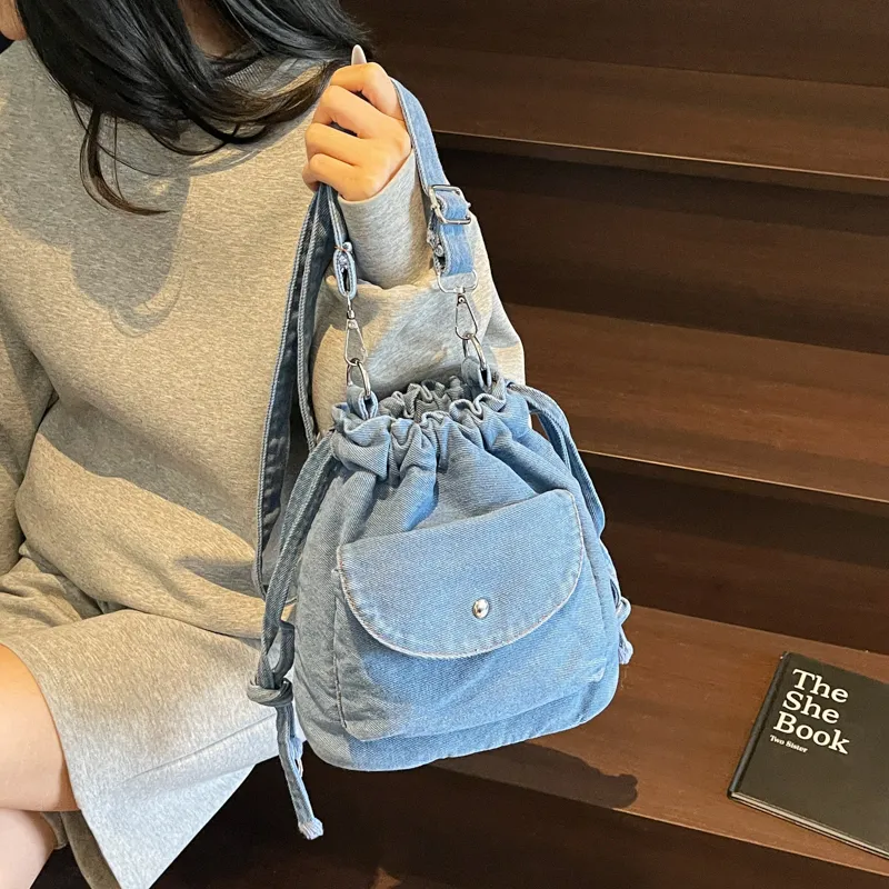 GOBLIN SHARKS 1759 Fabric Crossbody Bag, Shoulder Bag Regular Women's Dark Blue/Black/Light Blue-8