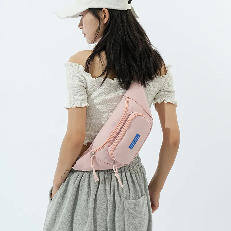 GOBLIN SHARKS 1759 Nylon Fanny Pack Unisex White/Black/Pink/Orange/Lake Blue/Green-15