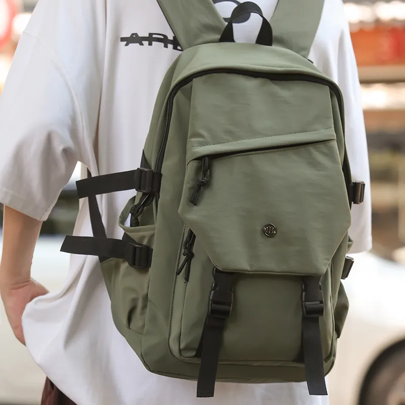 GOBLIN SHARKS 1759 Nylon Backpack Large Size Unisex Gray/Black/Khaki/Green-24