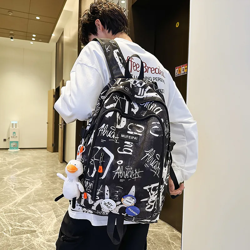 GOBLIN SHARKS 1759 Nylon Backpack Regular Unisex Blue/White/Black-17