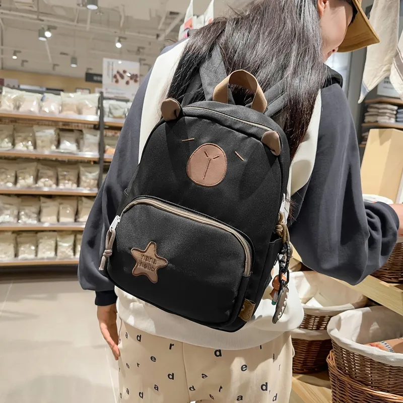 GOBLIN SHARKS 1759 Nylon Backpack Unisex Dark Khaki/Light Khaki/White Pink/Black-16