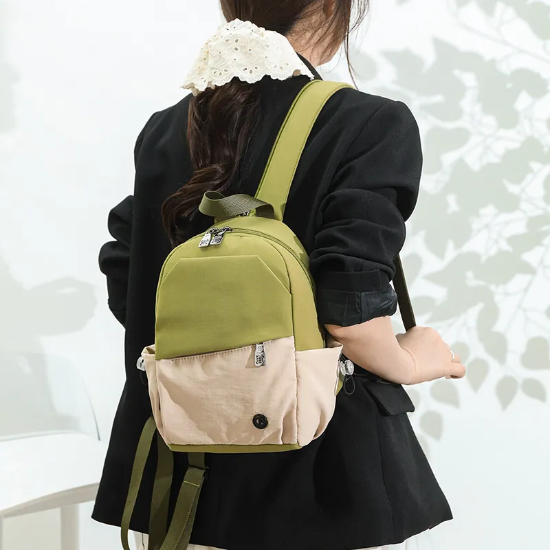 GOBLIN SHARKS 1759 Nylon Fabric Backpack Regular Unisex Green/Black-4