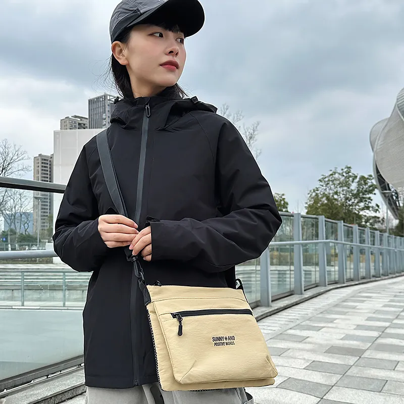 GOBLIN SHARKS 1759 Nylon Backpack Crossbody Bag Regular Unisex White/Black/Khaki/Orange-15