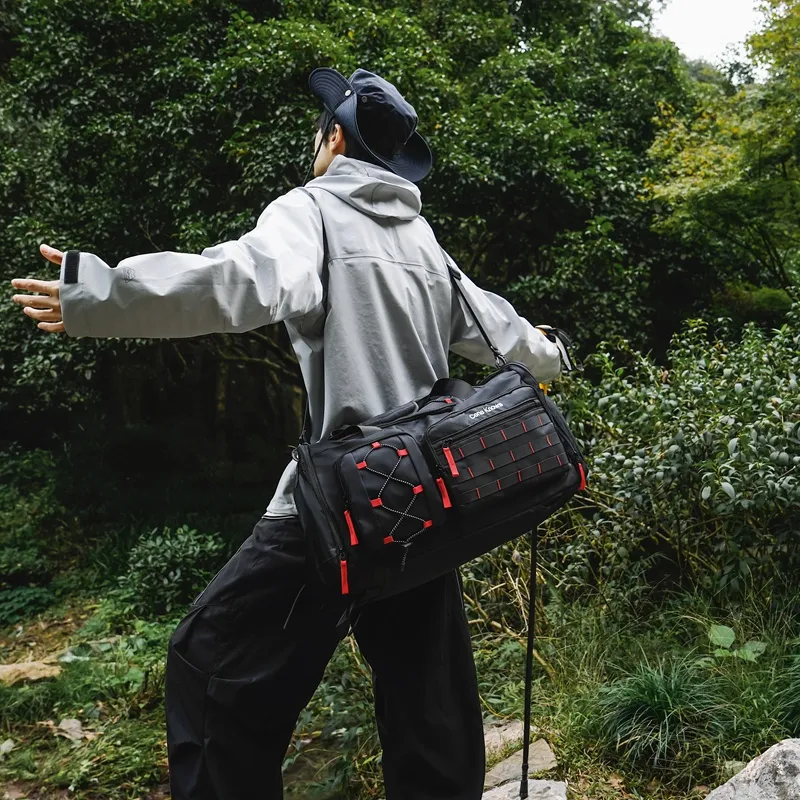 GOBLIN SHARKS 1759 Nylon Gym Bag Unisex Gray/Army Green/Black Red/Pure Black-12