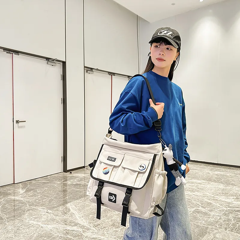 GOBLIN SHARKS 1759 Nylon Shoulder Bag Regular Unisex White/Black/Gray/Khaki/Blue-1