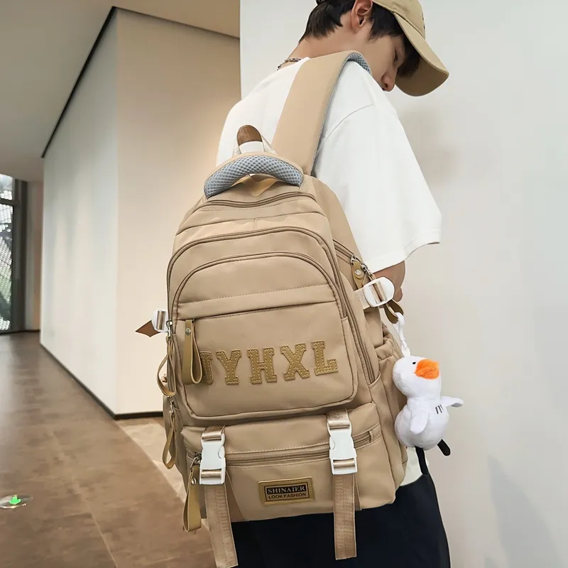 GOBLIN SHARKS 1759 Nylon Backpack Large Size Unisex Black/White/Red/Green/Khaki-24