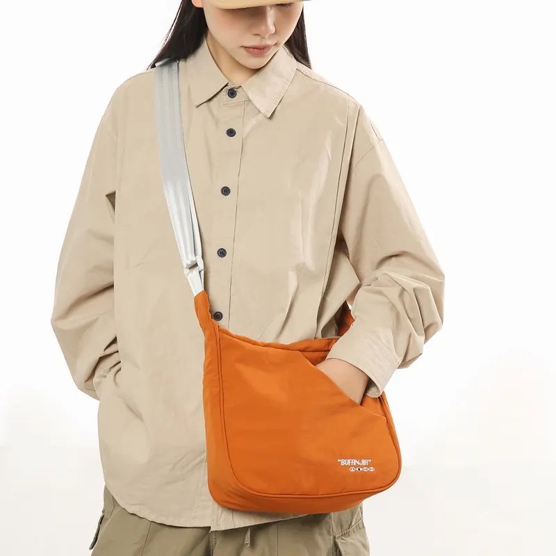GOBLIN SHARKS 1759 Nylon Crossbody Bag Shoulder Bag Regular Unisex White/black/orange/green-19