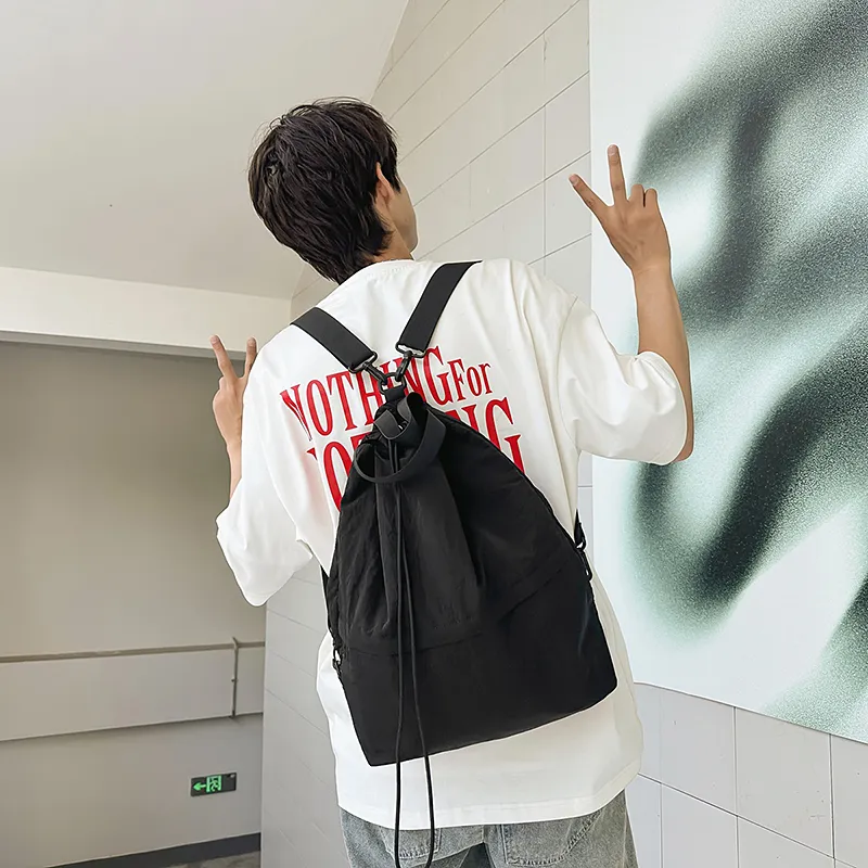 GOBLIN SHARKS 1759 Nylon Backpack Unisex White/Black-10