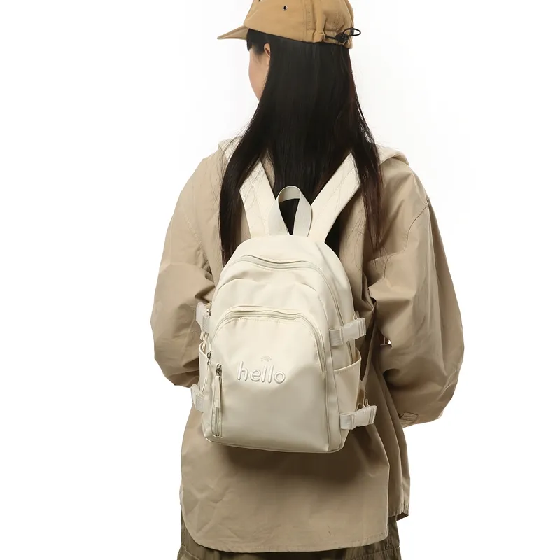 GOBLIN SHARKS 1759 Nylon Backpack Small Size Unisex White/Black/Blue/Green/Yellow-3