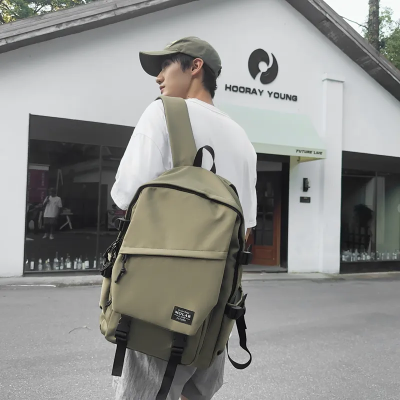 GOBLIN SHARKS 1759 Nylon Backpack Unisex White/Black/Gray/Light Green/Army Green/Red-27