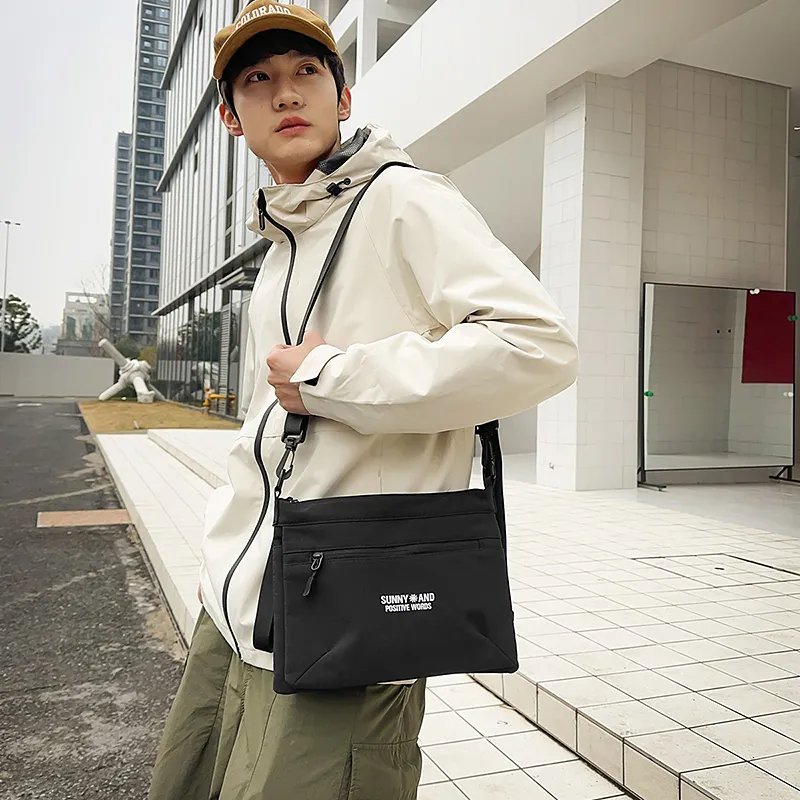 GOBLIN SHARKS 1759 Nylon Backpack Crossbody Bag Regular Unisex White/Black/Khaki/Orange-10