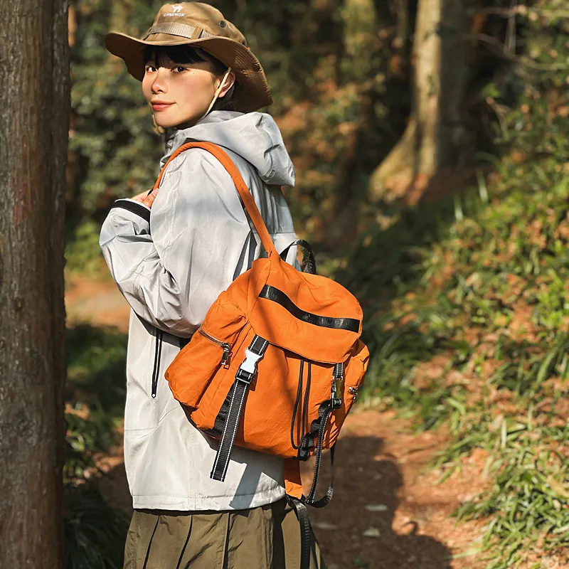 GOBLIN SHARKS 1759 Nylon Backpack Regular Unisex Coffee/Black/Gray/Orange Red/Army Green-1