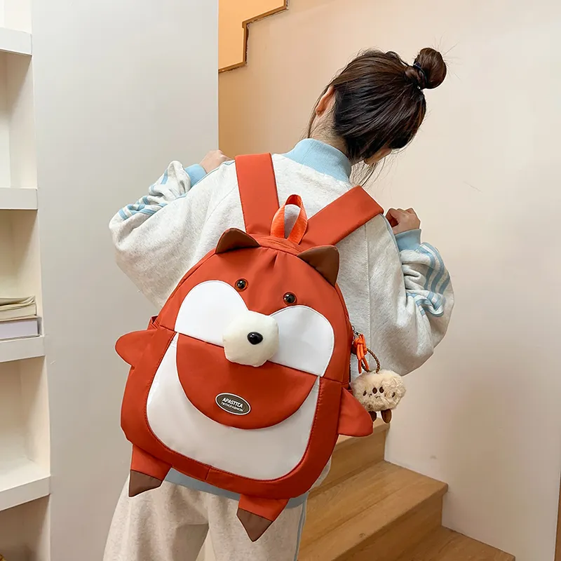 GOBLIN SHARKS 1759 Nylon Backpack Regular Unisex Khaki/Orange/Black-12