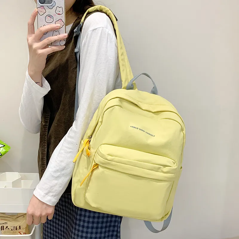 GOBLIN SHARKS 1759 Nylon Fabric Backpack Unisex Blue/Yellow/Pea Green/Green/Purple/Black-44