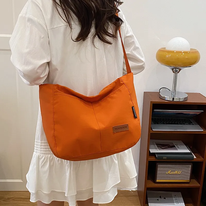 GOBLIN SHARKS 1759 Composite Cloth Crossbody Bag Medium Size Unisex White/Black/Orange/Green-16