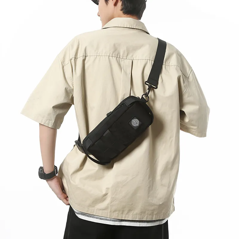 GOBLIN SHARKS 1759 Nylon Sling Bag Unisex Gray/Black/Khaki/Orange/Green-5