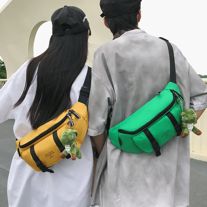 GOBLIN SHARKS 1759 Nylon Sling Bag Regular Unisex Black/Yellow/Green/Blue/Burgundy-9
