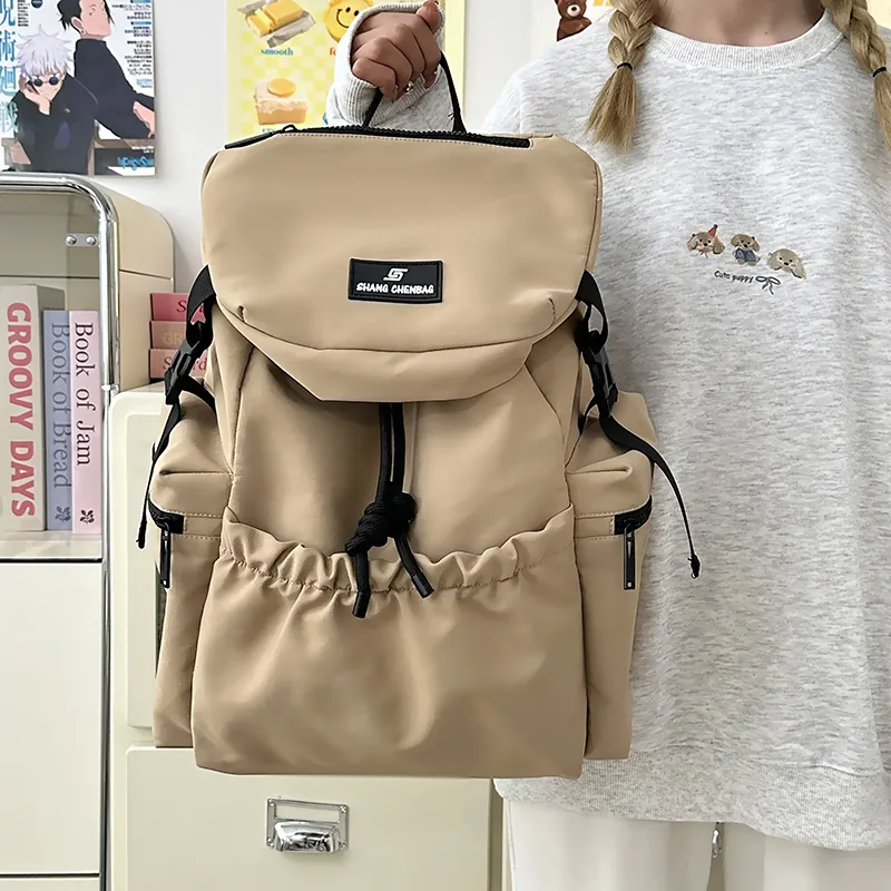 GOBLIN SHARKS 1759 Nylon Backpack Unisex White/Orange/Black/Khaki/Gray-21