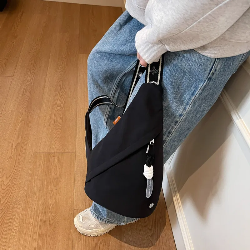GOBLIN SHARKS 1759 Canvas Sling Bag Unisex White & Purple/White & Black/Yellow Brown/Black-21