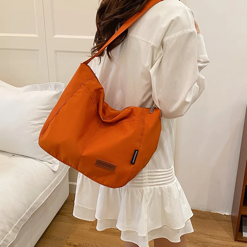 GOBLIN SHARKS 1759 Composite Cloth Crossbody Bag Medium Size Unisex White/Black/Orange/Green-17