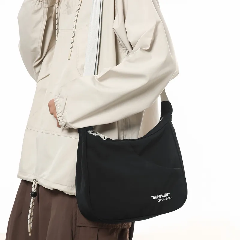 GOBLIN SHARKS 1759 Nylon Crossbody Bag Shoulder Bag Regular Unisex White/black/orange/green-12