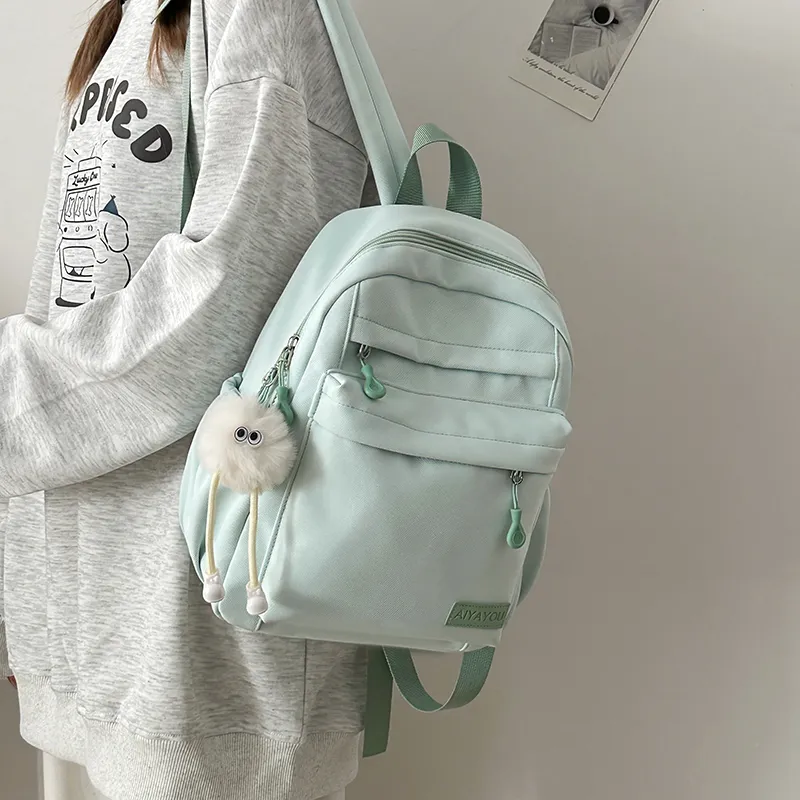 GOBLIN SHARKS 1759 Nylon Backpack Regular Unisex White/Black/Pink/Blue/Yellow/Green-34