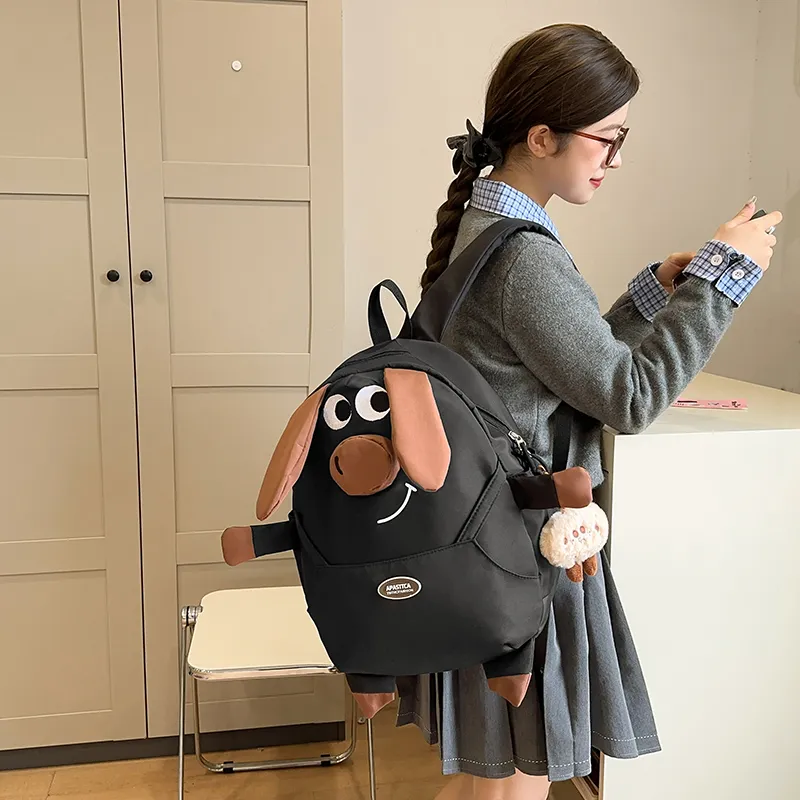 GOBLIN SHARKS 1759 Nylon Backpack Large Size Unisex Khaki/Black/White-8