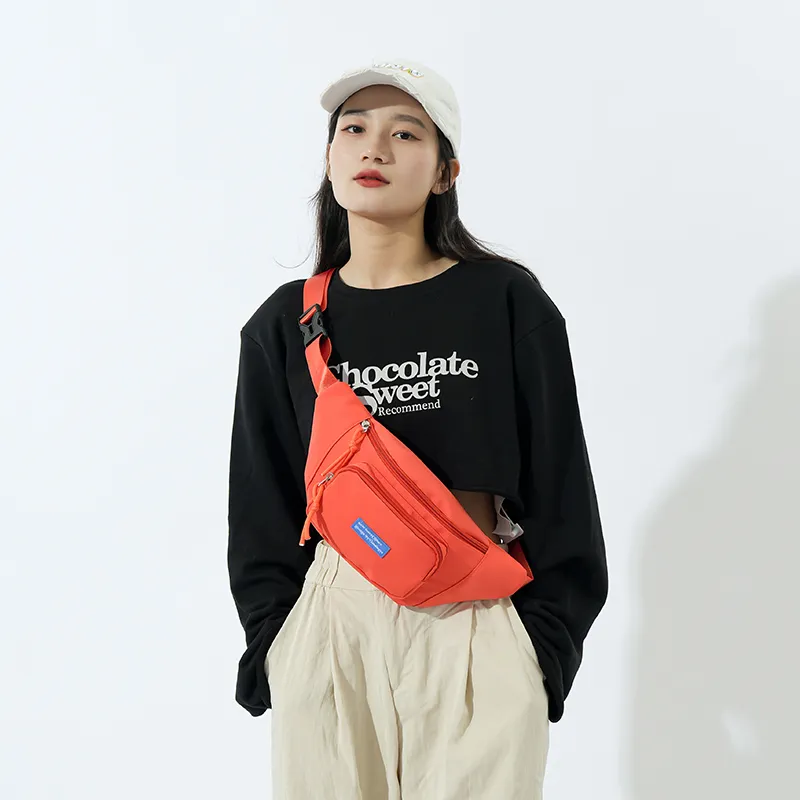 GOBLIN SHARKS 1759 Nylon Fanny Pack Unisex White/Black/Pink/Orange/Lake Blue/Green-21