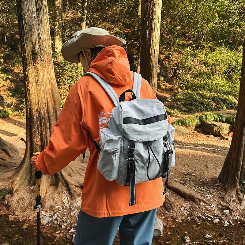 GOBLIN SHARKS 1759 Nylon Backpack Regular Unisex Coffee/Black/Gray/Orange Red/Army Green-17