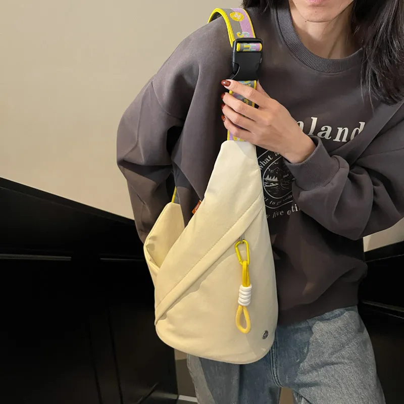 GOBLIN SHARKS 1759 Canvas Sling Bag Unisex White & Purple/White & Black/Yellow Brown/Black-4