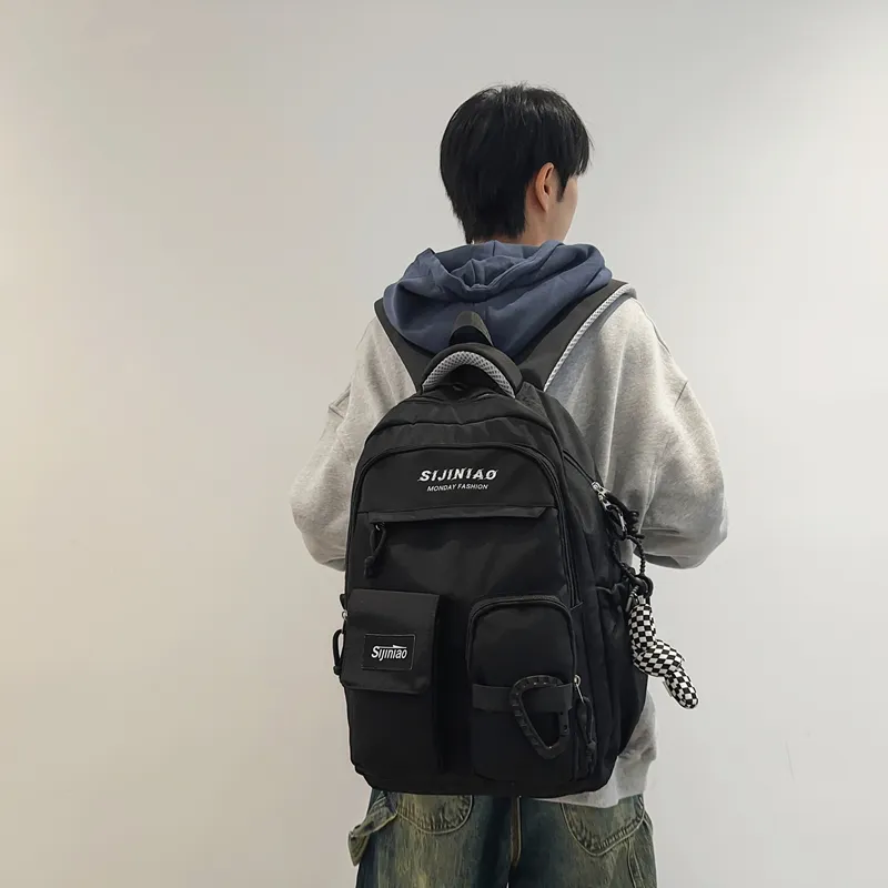 GOBLIN SHARKS 1759 Nylon Backpack Unisex Black/Khaki/Gray/Red/Brown-3