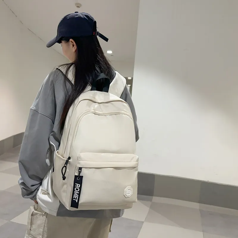 GOBLIN SHARKS 1759 Nylon Backpack Large Size Unisex White/Black/Khaki/Gray-2