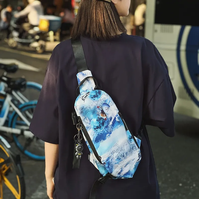 GOBLIN SHARKS 1759 Nylon Sling Bag Unisex White/Black/Gray/Green/Planet Black/Planet White-26
