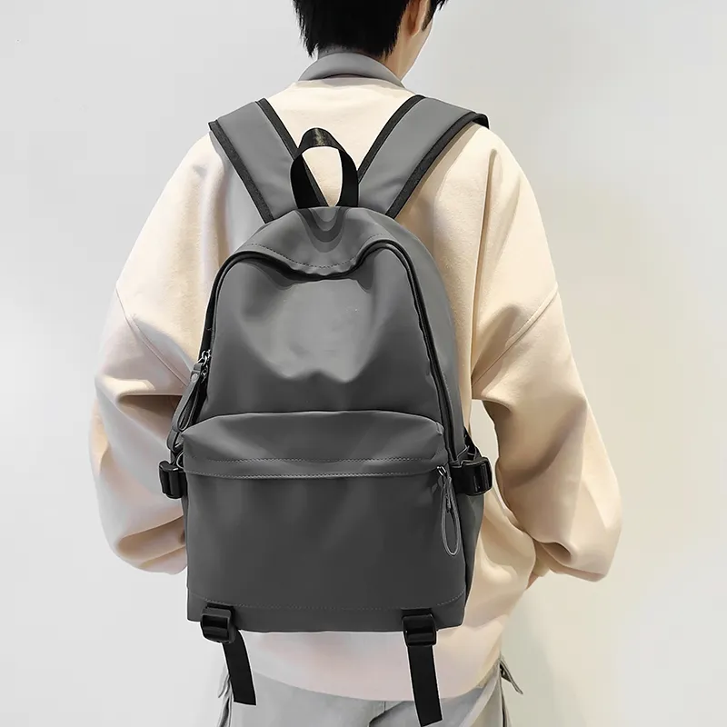 GOBLIN SHARKS 1759 PU Backpack Large Size Unisex Gray Black/Green/Red-3
