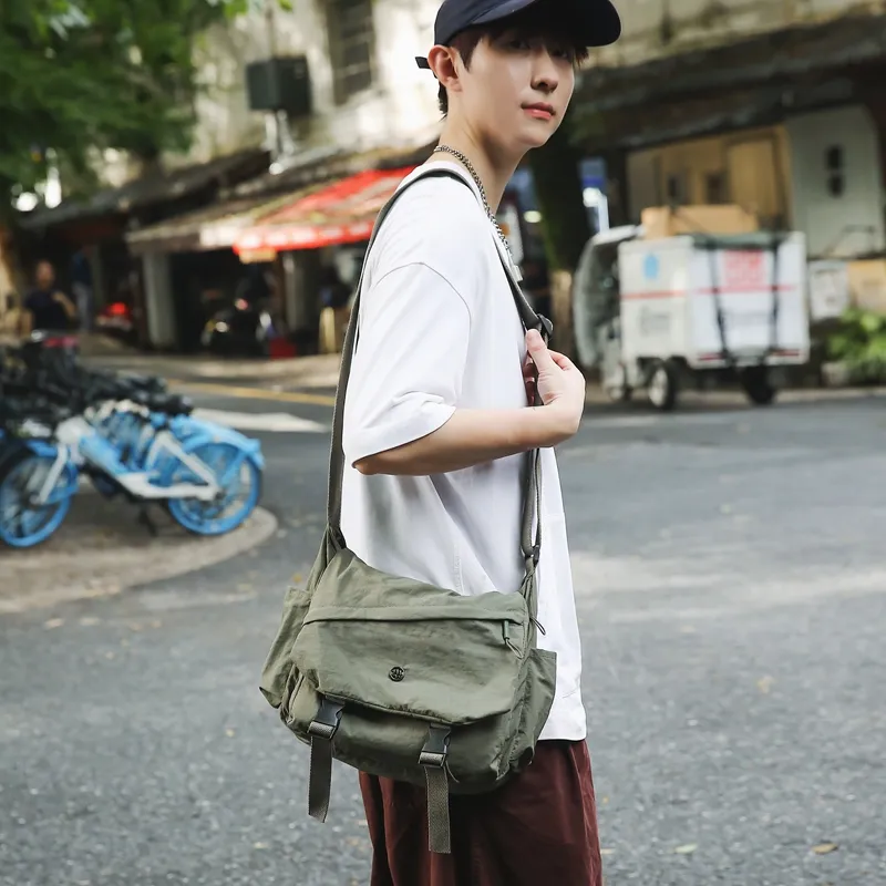 GOBLIN SHARKS 1759 Nylon Backpack Shoulder Bag Crossbody Bag Regular Unisex Gray/Black/Khaki/Green-25