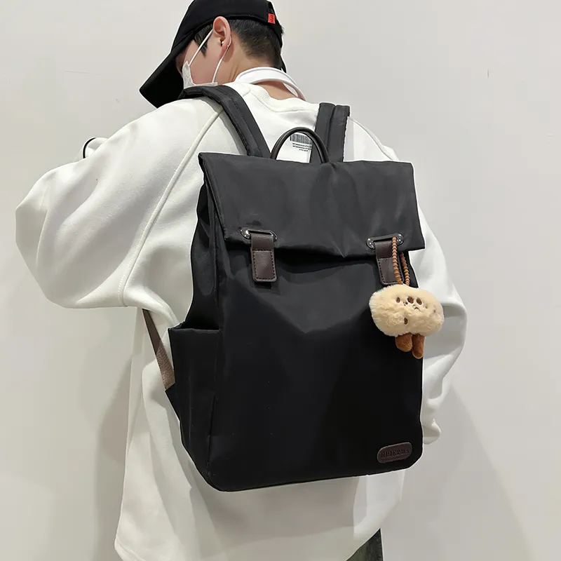 GOBLIN SHARKS 1759 Nylon Backpack Large Size Unisex Khaki/Black/Pink-11