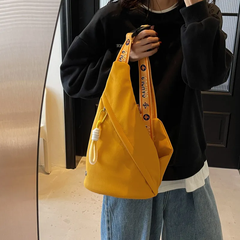 GOBLIN SHARKS 1759 Canvas Sling Bag Unisex White & Purple/White & Black/Yellow Brown/Black-13